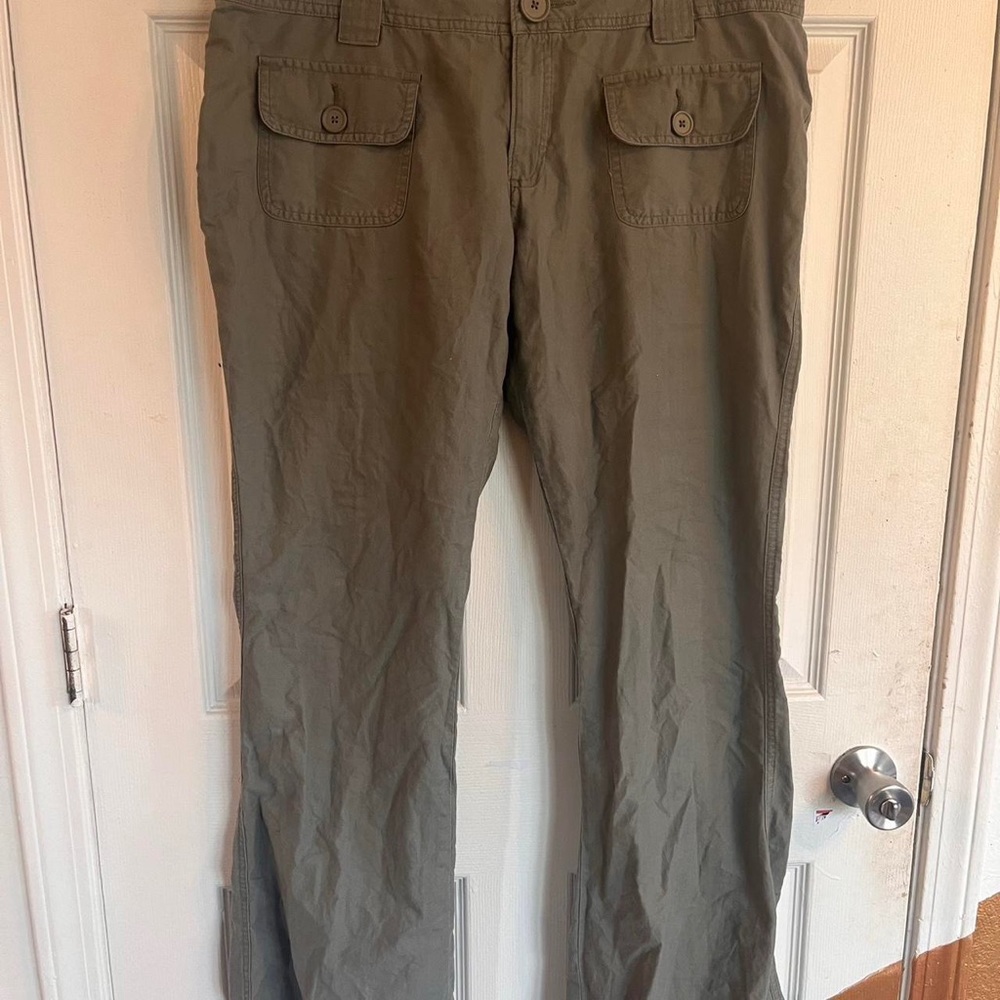 Flared Pale Green Jeans